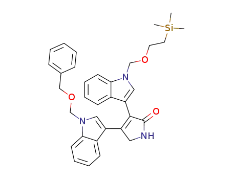 Molecular Structure of 223428-48-6 (4-(1-(benzyloxyMethyl)-1H-indol-3-yl)-3-(1-((2-(triMethylsilyl)ethoxy)Methyl)-1H-indol-3-yl)-1H-pyrrol-2(5H)-one)