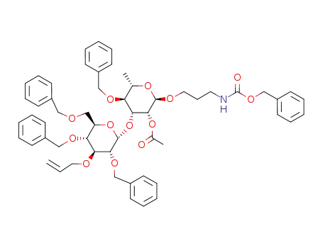 3-N-benzyloxycarbonylaminopropyl (3-O-allyl-2,4-6-tri-O-benzyl-α-D-glucopyranosyl)-(1-3)-2-O-acetyl-4-O-benzyl-α-L-rhamnopyranoside