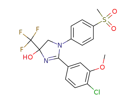 1H-Imidazol-4-ol,
2-(4-chloro-3-methoxyphenyl)-4,5-dihydro-1-[4-(methylsulfonyl)phenyl]-4
-(trifluoromethyl)-