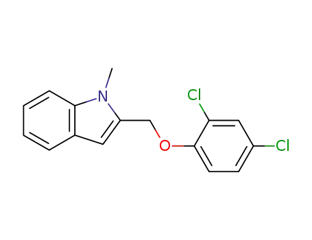 Molecular Structure of 188722-88-5 (1H-Indole, 2-[(2,4-dichlorophenoxy)methyl]-1-methyl-)