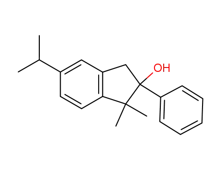 Molecular Structure of 137668-42-9 (1H-Inden-2-ol, 2,3-dihydro-1,1-dimethyl-5-(1-methylethyl)-2-phenyl-)