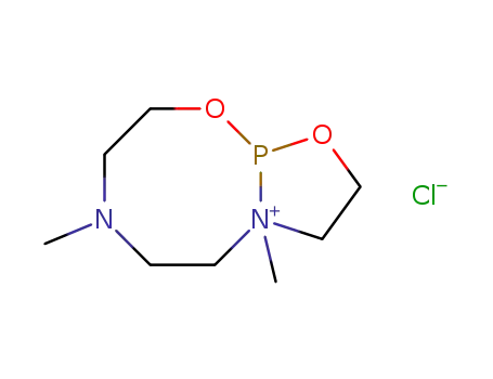 Molecular Structure of 64762-33-0 (5H-[1,3,2]Oxazaphospholo[2,3-b][1,3,6,2]oxadiazaphosphocinium,
hexahydro-4,7-dimethyl-, chloride)