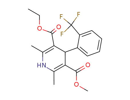3,5-Pyridinedicarboxylic acid,
1,4-dihydro-2,6-dimethyl-4-[2-(trifluoromethyl)phenyl]-, ethyl methyl ester