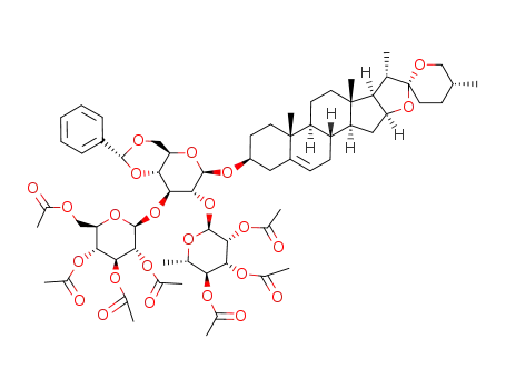 diosgenyl 2,3,4-tri-O-acetyl-α-L-rhamnopyranosyl-(1-2)-(2,3,4,6-tetra-O-acetyl-β-D-glucopyranosyl)-(1-3)-4,6-O-benzylidene-β-D-glucopyranoside