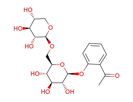 Molecular Structure of 149998-29-8 (Ethanone, 1-[2-[(6-O-b-D-xylopyranosyl-b-D-glucopyranosyl)oxy]phenyl]-)