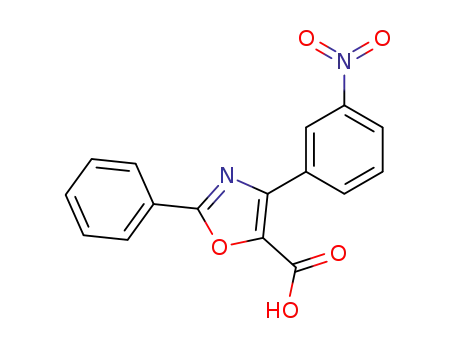 Molecular Structure of 119511-98-7 (5-Oxazolecarboxylic acid, 4-(3-nitrophenyl)-2-phenyl-)