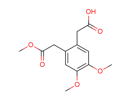 Molecular Structure of 186964-33-0 ((4,5-Dimethoxy-2-methoxycarbonylmethyl-phenyl)-acetic acid)