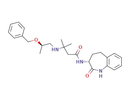 Molecular Structure of 145486-47-1 (3-[2(R)-benzyloxypropyl]amino-3-methyl-N-[2,3,4,5-tetrahydro-2-oxo-1H-1-benzazepin-3(R)-yl]-butanamide)