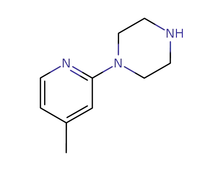 Molecular Structure of 34803-67-3 (1-(4-METHYL-PYRIDIN-2-YL)-PIPERAZINE)