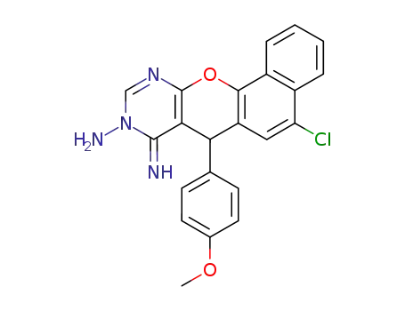 5-chloro-8-imino-7-(p-methoxyphenyl)-8,9-dihydro-7H-naphtho[2',1':5,6]pyrano[2,3-d]pyrimidin-9-amine