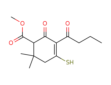3-Butyryl-4-mercapto-6,6-dimethyl-2-oxo-cyclohex-3-enecarboxylic acid methyl ester