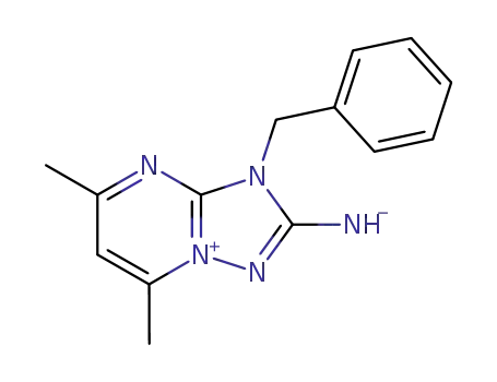 3-Benzyl-5,7-dimethyl-3H-8λ<sup>5</sup>-<1,2,4>triazolo<1,5-a>pyrimidin-8-ylium-2-aminide