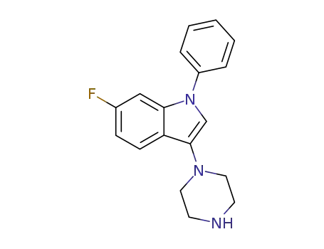 Molecular Structure of 180912-05-4 (1-(6-fluoro-1-phenyl-1H-indol-3-yl)piperazine)