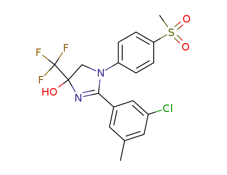 2-(3-Chloro-5-methyl-phenyl)-1-(4-methanesulfonyl-phenyl)-4-trifluoromethyl-4,5-dihydro-1H-imidazol-4-ol