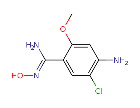 Molecular Structure of 147805-12-7 (4-amino-5-chloro-N-hydroxy-2-methoxybenzamidine)