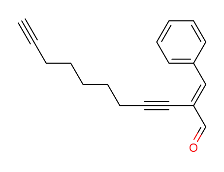 Molecular Structure of 366784-23-8 (2-[1-Phenyl-meth-(E)-ylidene]-undeca-3,10-diynal)