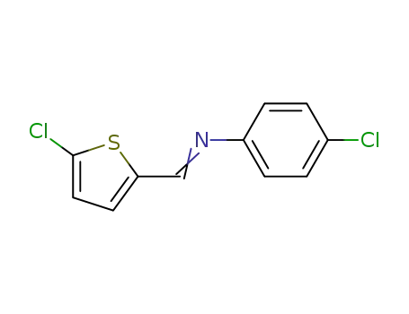 Molecular Structure of 51305-43-2 (Benzenamine, 4-chloro-N-[(5-chloro-2-thienyl)methylene]-)