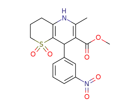 2H-Thiopyrano[3,2-b]pyridine-7-carboxylic acid,
3,4,5,8-tetrahydro-6-methyl-8-(3-nitrophenyl)-, methyl ester, 1,1-dioxide