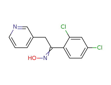 Molecular Structure of 83227-52-5 (Ethanone, 1-(2,4-dichlorophenyl)-2-(3-pyridinyl)-, oxime)
