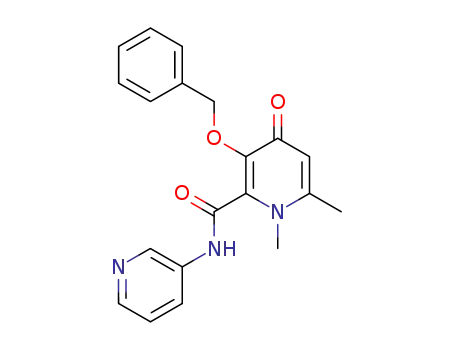 Molecular Structure of 347393-47-9 (1,6-dimethyl-3-benzyloxy-pyridin-4(1H)-one-2-carboxy-(N-3'-pyridyl)-amide)