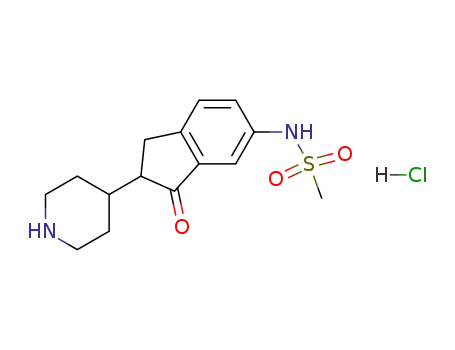 Molecular Structure of 136188-93-7 (6-methanesulfonamido-2-(4-piperidyl)-indan-1-one hydrochloride)