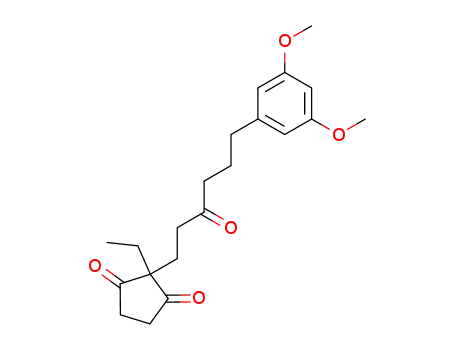 Molecular Structure of 4244-18-2 (2-[6-(3,5-dimethoxyphenyl)-3-oxohexyl]-2-ethylcyclopentane-1,3-dione)