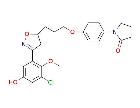 (R/S)-3-(3-chloro-5-hydroxy-2-methoxyphenyl)-5-(3-(4-(2-oxopyrrolidin-1-yl)phenyloxy)propyl)-Δ<sup>2</sup>-isoxazoline