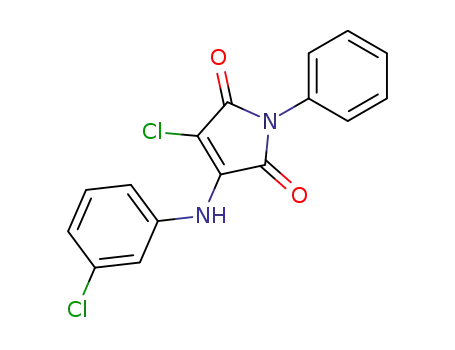 Molecular Structure of 251640-04-7 (3-chloro-4-(3-chloroanilino)-1-phenyl-1H-pyrrole-2,5-dione)