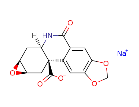 2<i>t</i>,3<i>t</i>-epoxy-6-oxo-(4a<i>r</i>)-2,3,4,4a,5,6-hexahydro-1<i>H</i>-[1,3]dioxolo[4,5-<i>j</i>]phenanthridine-11b<i>t</i>-carboxylic acid; sodium salt