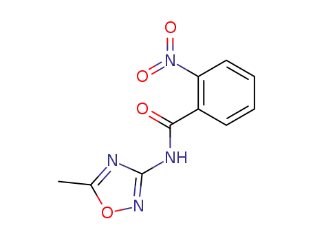 Molecular Structure of 444717-82-2 (Benzamide, N-(5-methyl-1,2,4-oxadiazol-3-yl)-2-nitro- (9CI))