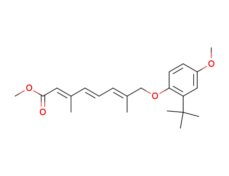 2,4,6-Octatrienoic acid,
8-[2-(1,1-dimethylethyl)-4-methoxyphenoxy]-3,7-dimethyl-, methyl ester,
(2E,4E,6E)-