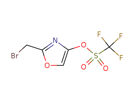 Molecular Structure of 348084-45-7 (Methanesulfonic acid, trifluoro-, 2-(bromomethyl)-4-oxazolyl ester)