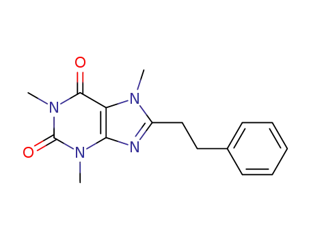 Molecular Structure of 6338-84-7 (1,3,7-trimethyl-8-(2-phenylethyl)-3,7-dihydro-1H-purine-2,6-dione)