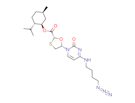 Molecular Structure of 389128-30-7 (5'(S)-{N<sup>4</sup>-[1-(4-azidobutyl)]cytosin-1-yl}-1',3'-oxathiolane-2'(R)-carboxylic acid (1R,2S,5R)-menthyl ester)