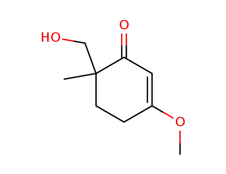 Molecular Structure of 252979-13-8 (2-Cyclohexen-1-one,6-(hydroxymethyl)-3-methoxy-6-methyl-(9CI))