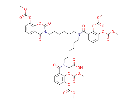 [(2,3-bis-methoxycarbonyloxy-benzoyl)-(6-{(2,3-bis-methoxycarbonyloxy-benzoyl)-[6-(8-methoxycarbonyloxy-2,4-dioxo-4<i>H</i>-benzo[<i>e</i>][1,3]oxazin-3-yl)-hexyl]-amino}-hexyl)-amino]-acetic acid