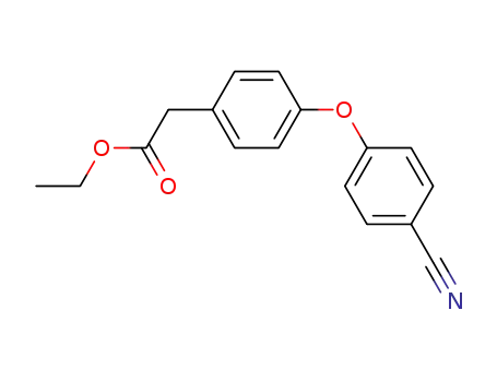 Molecular Structure of 63349-95-1 (Benzeneacetic acid, 4-(4-cyanophenoxy)-, ethyl ester)