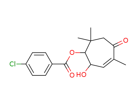 Benzoic acid, 4-chloro-,
2-hydroxy-4,7,7-trimethyl-5-oxo-3-cyclohepten-1-yl ester