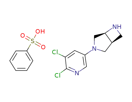 Molecular Structure of 876170-44-4 (3,6-Diazabicyclo[3.2.0]heptane, 3-(5,6-dichloro-3-pyridinyl)-, (1S,5S)-, Monobenzenesulfonate)