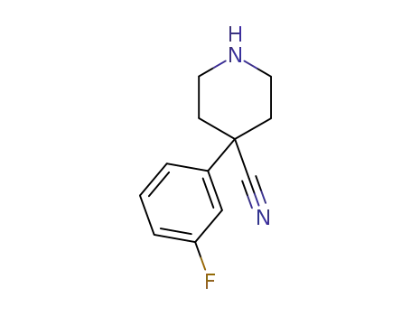 Molecular Structure of 252002-45-2 (4-Piperidinecarbonitrile, 4-(3-fluorophenyl)-)