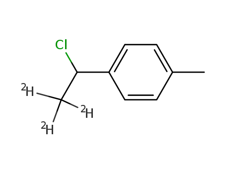 Molecular Structure of 114619-04-4 (1-(1-chloro-2,2,2-trideuterio-ethyl)-4-methyl-benzene)