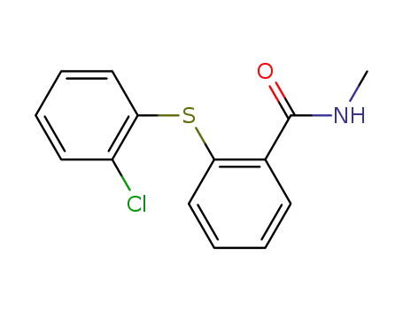 Molecular Structure of 343869-25-0 (2-(N-methylcarbamoyl)phenyl 2-chlorophenyl sulfide)