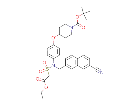 ethyl (N-{4-[(1-tert-butoxycarbonyl-4-piperidyl)oxy]phenyl}-N-[(7-cyano-2-naphthyl)methyl]sulfamoyl)acetate