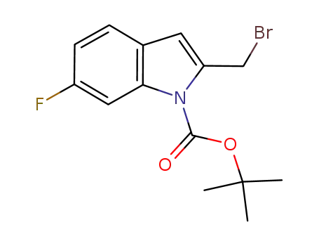Molecular Structure of 912959-91-2 (tert-butyl 2-(bromomethyl)-6-fluoro-1H-indole-1-carboxylate)