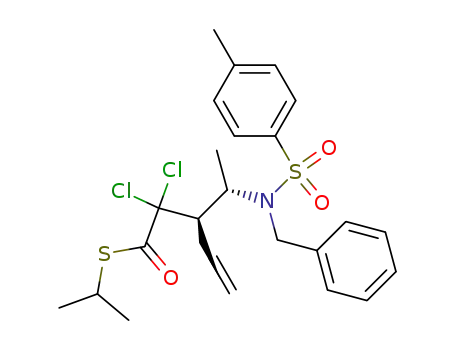 isopropyl (3R)-3-((1S)-1-(benzyl((4-methylphenyl)sulfonyl)amino)ethyl)-2,2-dichloropent-4-enethioate