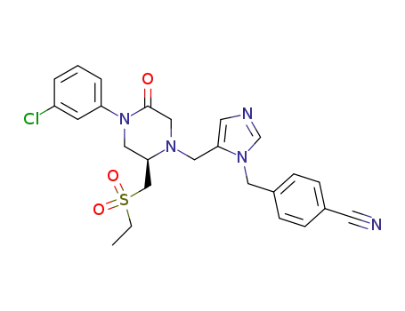 4-[5-[4-(3-Chlorophenyl)-2(R)-(ethylsulfonylmethyl)-5-oxopiperazin-1-ylmethyl]-1H-imidazol-1-ylmethyl]benzonitrile