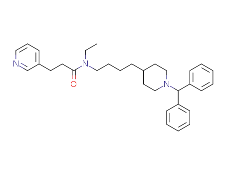 Molecular Structure of 200867-95-4 (N-[4-(1-diphenylmethyl-piperidin-4-yl)-butyl]-N-ethyl-3-(pyridin-3-yl)-propionamide)