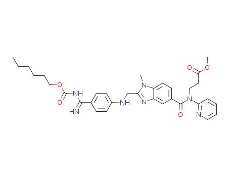 Methyl 3-(2-(((4-(N-((hexyloxy)carbonyl)carbamimidoyl) phenyl)amino)methyl)-1-methyl-N-(pyridin-2-yl)-1H-benzo[d] imidazole-5-carboxamido)propanoate