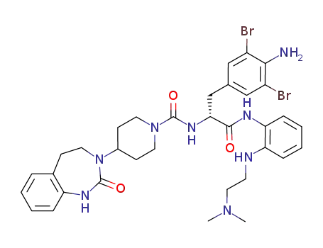 4-(2-oxo-1,2,4,5-tetrahydro-1,3-benzodiazepin-3-yl)-piperidin-1-carboxylic acid {(R)-2-(4-amino-3,5-dibromo-phenyl)-1-[2-(2-dimethylamino-ethylamino)-phenylcarbamoyl]-ethyl}-amide