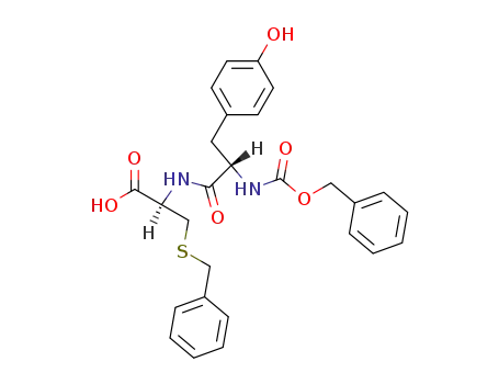 Molecular Structure of 107156-37-6 (<i>S</i>-benzyl-<i>N</i>-(<i>N</i>-benzyloxycarbonyl-L-tyrosyl)-L-cysteine)